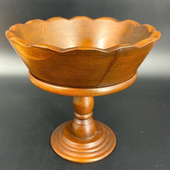 Vintage MCM Wooden Compote - Picture 1 of 7